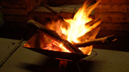 冬のキャンプに焚き火は欠かせない。のこぎりと焚き火台はこの時期、必需品かも。