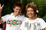 左、佐藤裕児選手は九州から、武田選手とともに翌日から菅生のテストに参加です。